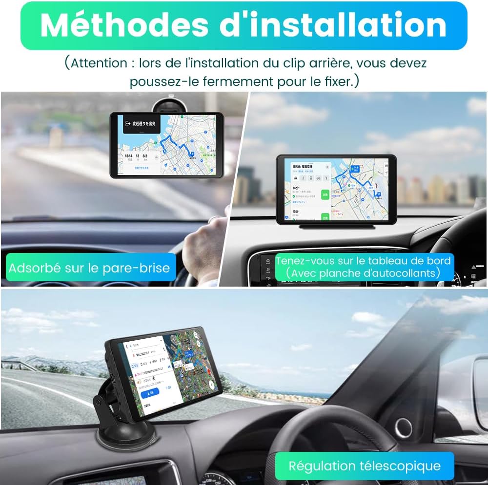 Écran voiture 7″ CarPlay et Android Auto