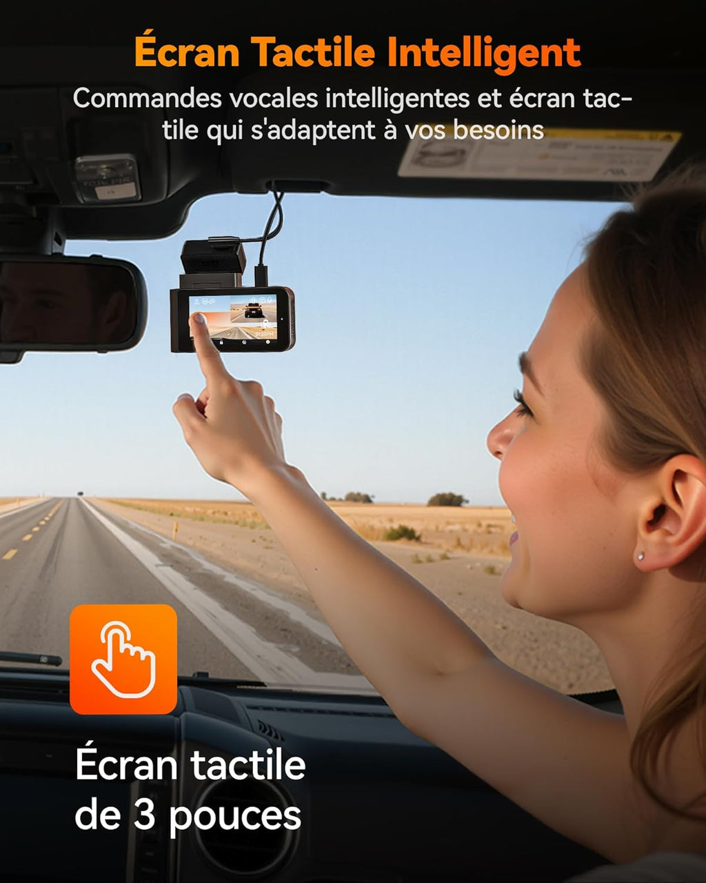 Dashcam WOLFBOX X3 — double caméra 2,5K + 1080p